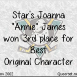 Awards - Winter 2002 - Best OC (3rd Place) - Annie James